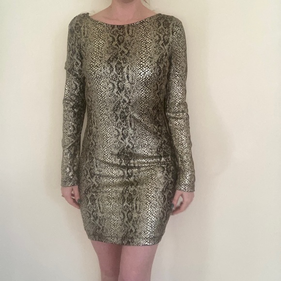 FREE SHIPPING - NWT Gold Cocktail Dress - Picture 6 of 6